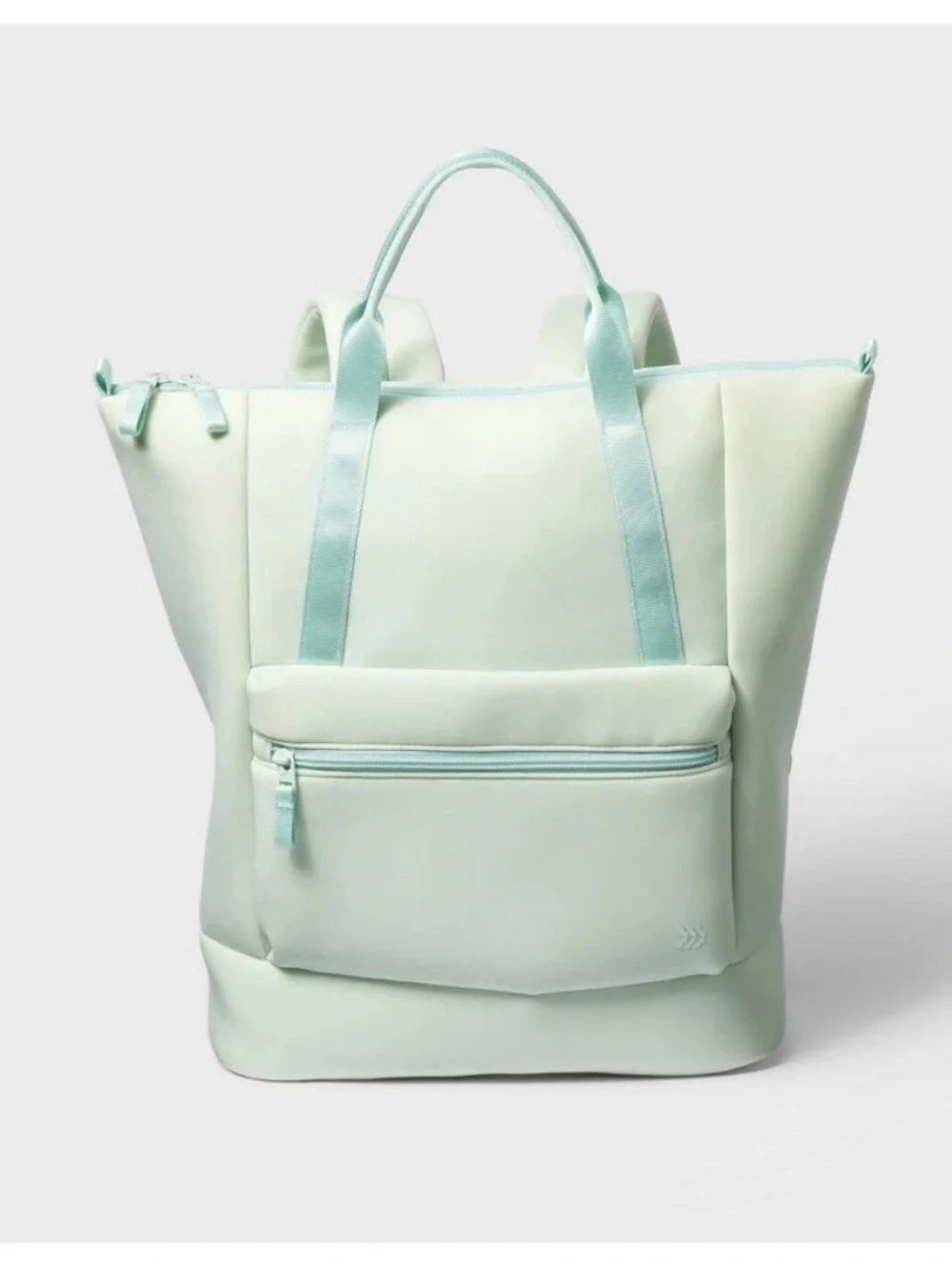 Faux neoprene backpack tote